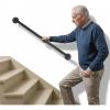 imageOutvita 4FT Metal Industrial Stairs Black Grab Wall Handrail Staircase Steps Hand Rail Safety Bar Handle for Indoor Exterior Outdoor Deck Heavy Duty Support Stairs Bars Wall Elderly Frame Pipe3 Feet
