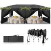 imageOutvita 5x5ft Pop Up Canopy Tent Outdoor Instant Shelter Folding Canopy with Carry Bag and 2pcs Sidewalls for Commercial Events Party Backyard BBQ Camping White1020 Black6 side walls
