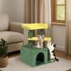 imageOutvita Cat Tree 275in Small Cat Tower MultiLevel Cat Tree Tower with Cat Scratching Post and Pad Cozy Cat Condo Padded Top Bed for Kittens and Indoor Cats Yellow amp Green275 Yellow  Green
