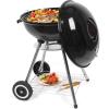 imageOutvita Charcoal Grill 18 inch Stainless Steel BBQ Charcoal with Wheels and Storage Holder for Camping Picnic Barbecue Party Outdoor Activities