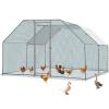 imageOutvita Chicken Coop 65 x 10 FT Large Metal Chicken House Poultry Habitat Cage with Waterproof Cover Walkin Chicken Run Pen for Small Animals Yard Farm Patio1310 FT