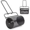 imageOutvita Compost Spreader and Peat Moss Spreader 24 PushTowBehind Roller Lawn Spreader with Steel Mesh Basket Garden Spreader for Spreading Manure Mulch Topsoil