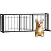 imageOutvita Dog Gate FreeStanding 21 Height Pet Gate Extra Wide Dog Gates for Stairs Doorways Front Porch Fireplace 39  67 Wide Metal Adjustable Pet Fence Indoor Black21High