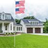 imageOutvita Flag Pole for Outside Aluminum Alloy 25FT Sectional Flagpole with 3x5 USA Flag Gold Ball Top Halyard Rope PVC Sleeve for Commercial Residential Yard Garden Silver PoleConnect polesSilver25ft