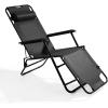 imageOutvita Folding Chaise Lounge Chair Outdoor Adjustable Recliner Chair with Pillow for Camping Beach Poolside Garden Backyard LawnBlack