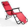 imageOutvita Folding Chaise Lounge Chair Outdoor Adjustable Recliner Chair with Pillow for Camping Beach Poolside Garden Backyard LawnRed