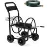 imageOutvita Garden Hose Reel Cart Lawn Water Planting Cart with PU Wheels Heavy Duty Outdoor Yard Water Planting Truck Holds 300Feet of 58Inch Hose with Storage Basket for Patio FarmGreenBlack