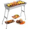 imageOutvita Portable Charcoal Grill 39 x 12x 28 Foldable Barbecue Grill Stainless Steel BBQ Grill for Outdoor Cooking Camping Hiking Picnic Garden Beach PartyLarge2795 x 1299 x 2756