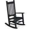 imageOutvita Wood Childrens Rocking Chair Perfect for Indoor or Outdoor AllWeather Wooden Porch Rocker for Garden Yard and Balcony Patio Rocking Chair Suitable for Kids Ages 610BlackBlack