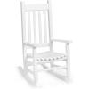 imageOutvita Wood Childrens Rocking Chair Perfect for Indoor or Outdoor AllWeather Wooden Porch Rocker for Garden Yard and Balcony Patio Rocking Chair Suitable for Kids Ages 610BlackWhite