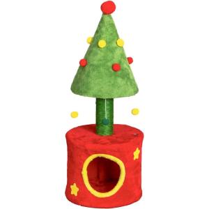 imageOutvita 315in Christmas Tree Cat Scratcher Cat Scratching Post for Indoor Cats Large Sisal Cat Scratching Tree Cat Scratch Tower Grass Green30 Red  Grass Green