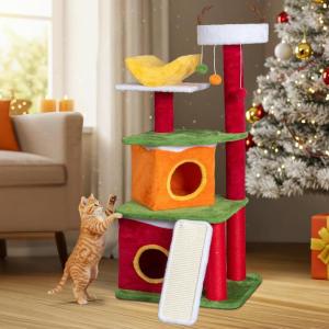 imageOutvita 315in Christmas Tree Cat Scratcher Cat Scratching Post for Indoor Cats Large Sisal Cat Scratching Tree Cat Scratch Tower Grass Green485 Tower