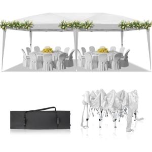 imageOutvita 5x5ft Pop Up Canopy Tent Outdoor Instant Shelter Folding Canopy with Carry Bag and 2pcs Sidewalls for Commercial Events Party Backyard BBQ Camping White1020 Whiteno side walls