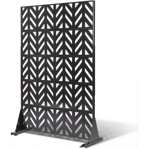 imageOutvita 72 H x 47 W Metal Privacy Screen Indoor Outdoor Privacy Fence Panels Balcony Patio Screen Freestanding Panels for Patio GardenChevron