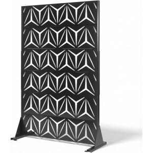 imageOutvita 72 H x 47 W Metal Privacy Screen Indoor Outdoor Privacy Fence Panels Balcony Patio Screen Freestanding Panels for Patio GardenGeometric Triangle