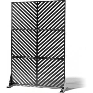 imageOutvita 72 H x 47 W Metal Privacy Screen Indoor Outdoor Privacy Fence Panels Balcony Patio Screen Freestanding Panels for Patio GardenHerringbone