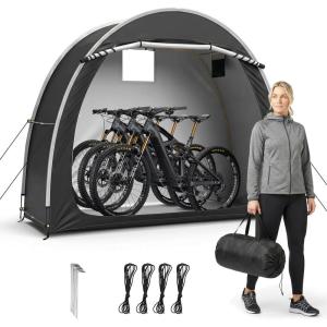 imageOutvita Bike Tent Outdoor Portable Bicycle Storage Sheds with 210D Oxford Fabric PU4000 Waterproof Cover for 23 Bikes Storage Cover Shelter for MotorcycleGarden ToolsToysLawn MowerBlack
