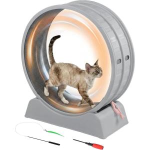 imageOutvita Cat Exercise Wheel for Indoor Cats 315 Cat Treadmill with Detachable Carpet  Locking Mechanism Cats Running Wheel Helps Cats to Lose Weight and Keep Health Easy Assembled GrayGray