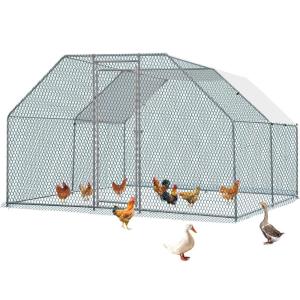 imageOutvita Chicken Coop 65 x 10 FT Large Metal Chicken House Poultry Habitat Cage with Waterproof Cover Walkin Chicken Run Pen for Small Animals Yard Farm Patio1310 FT