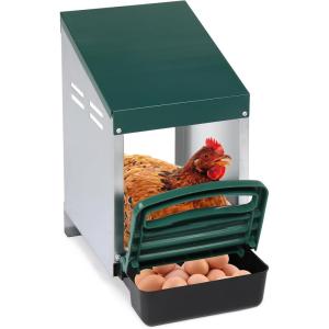 imageOutvita Chicken Nesting Boxes 8 Compartments Metal Nesting Boxes for Chickens with Metal Legs Wall Mount for Laying Eggs with Swing Perch and Roll Away Egg Collection for Chicken Coop RedGreen