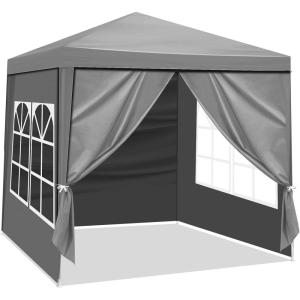 imageOutvita Outdoor Party Tent Patio Canopy Tent Gazebo with Removable Sidewalls Instant Event Tent for Cater Events Wedding Birthday Pavilion Beach BBQ 10x1065x65dark gray4 walls