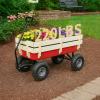 imageOutvita AllTerrain Cargo Wagon with 10 Air Tires Steel Structure Wagon with Removable Wooden Side Panels for Kids Garden and Cargo Up to 220lbs Capacity 38 L x 19 W x 31 H RedRed