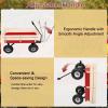imageOutvita AllTerrain Cargo Wagon with 10 Air Tires Steel Structure Wagon with Removable Wooden Side Panels for Kids Garden and Cargo Up to 220lbs Capacity 38 L x 19 W x 31 H RedRed