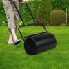 imageOutvita Lawn Roller 8 Gallons Water and Sand Filled Garden Drum Roller with U Shaped Handle Tow beind Sod Roller for Planting SeedingBlack  GreenBlack