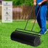 imageOutvita Lawn Roller 8 Gallons Water and Sand Filled Garden Drum Roller with U Shaped Handle Tow beind Sod Roller for Planting SeedingBlack  GreenBlack