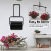 imageOutvita Lawn Roller 8 Gallons Water and Sand Filled Garden Drum Roller with U Shaped Handle Tow beind Sod Roller for Planting SeedingBlack  GreenBlack