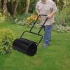 imageOutvita Lawn Roller 8 Gallons Water and Sand Filled Garden Drum Roller with U Shaped Handle Tow beind Sod Roller for Planting SeedingBlack  GreenBlack
