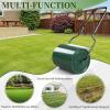 imageOutvita Lawn Roller 8 Gallons Water and Sand Filled Garden Drum Roller with U Shaped Handle Tow beind Sod Roller for Planting SeedingBlack  GreenBlack  Green