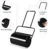 imageOutvita Lawn Roller 8 Gallons Water and Sand Filled Garden Drum Roller with U Shaped Handle Tow beind Sod Roller for Planting SeedingBlack  GreenBlack