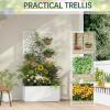 imageOutvita Metal Planter Box with Trellis 44 x 24 x 9 Raised Garden Bed with Drainage Holes for Climbing Plants Vegetables Vines Privacy Planters for Patio BlackWhite