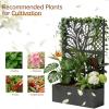 imageOutvita Metal Planter Box with Trellis 44 x 24 x 9 Raised Garden Bed with Drainage Holes for Climbing Plants Vegetables Vines Privacy Planters for Patio BlackBlack