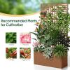 imageOutvita Metal Planter Box with Trellis 44 x 24 x 9 Raised Garden Bed with Drainage Holes for Climbing Plants Vegetables Vines Privacy Planters for Patio BlackBrown