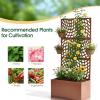 imageOutvita Metal Planter Box with Trellis 44 x 24 x 9 Raised Garden Bed with Drainage Holes for Climbing Plants Vegetables Vines Privacy Planters for Patio BlackBrown