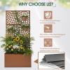 imageOutvita Metal Planter Box with Trellis 44 x 24 x 9 Raised Garden Bed with Drainage Holes for Climbing Plants Vegetables Vines Privacy Planters for Patio BlackBrown