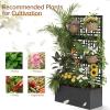 imageOutvita Metal Planter Box with Trellis 44 x 24 x 9 Raised Garden Bed with Drainage Holes for Climbing Plants Vegetables Vines Privacy Planters for Patio BlackBlack