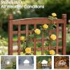 imageOutvita Mobile Wood Planter Box with Trellis amp Locking Wheels Standing Raised Garden Bed with Drainage Holes for Outdoor Climbing Plants Vine Flowers Herbs Cedar Brown