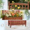 imageOutvita Mobile Wood Planter Box with Trellis amp Locking Wheels Standing Raised Garden Bed with Drainage Holes for Outdoor Climbing Plants Vine Flowers Herbs Cedar Brown