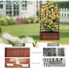 imageOutvita Mobile Wood Planter Box with Trellis amp Locking Wheels Standing Raised Garden Bed with Drainage Holes for Outdoor Climbing Plants Vine Flowers Herbs Cedar Brown