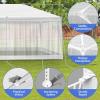 imageOutvita Outdoor Party Tent with Screen 10x20ft Canopy Shelter with Netting Side Walls and 2pcs Doors for Event Yard Patio BBQ Picnic Parties White10x20FT