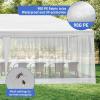 imageOutvita Outdoor Party Tent with Screen 10x20ft Canopy Shelter with Netting Side Walls and 2pcs Doors for Event Yard Patio BBQ Picnic Parties White10x30FT
