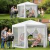 imageOutvita Outdoor Party Tent with Screen 10x20ft Canopy Shelter with Netting Side Walls and 2pcs Doors for Event Yard Patio BBQ Picnic Parties White13x13FT