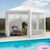 imageOutvita Outdoor Party Tent with Screen 10x20ft Canopy Shelter with Netting Side Walls and 2pcs Doors for Event Yard Patio BBQ Picnic Parties White13x13FT