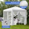 imageOutvita Outdoor Party Tent with Screen 10x20ft Canopy Shelter with Netting Side Walls and 2pcs Doors for Event Yard Patio BBQ Picnic Parties White13x13FT