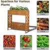 imageOutvita Raised Garden Bed 37 L x 13 W x 35 H Wood Planter Box Outdoor Wooden Elevated Planter Standing Gardening Box with Legs amp Storage Shelf for Vegetable Fruits Flower Herb in Patio amp Garden
