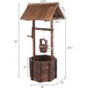 imageOutvita Wooden Planter Wishing Well with Height Adjustable Bucket amp Triangulated Roof for Garden Planter Patio Decoration Yard Ornamental Home Dcor