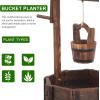 imageOutvita Wooden Planter Wishing Well with Height Adjustable Bucket amp Triangulated Roof for Garden Planter Patio Decoration Yard Ornamental Home Dcor